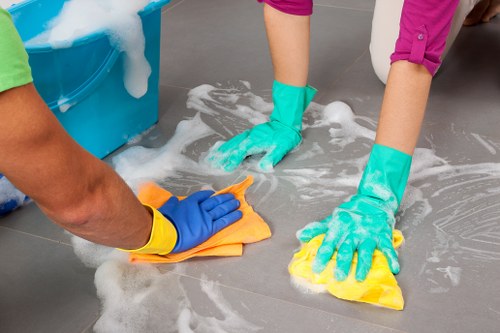 Local office cleaners working in a Uxbridge business property
