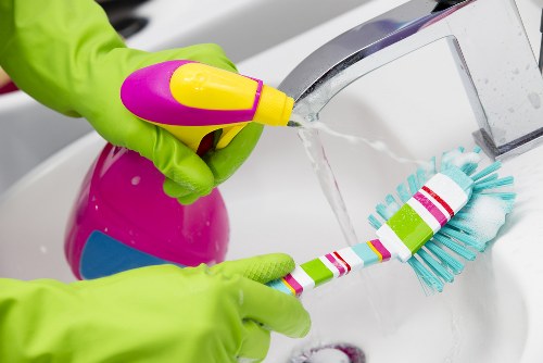 Kitchen and bathroom domestic cleaning in a Uxbridge property